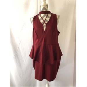 Charlotte Russe Plus Size Burgundy Bodycon Dress